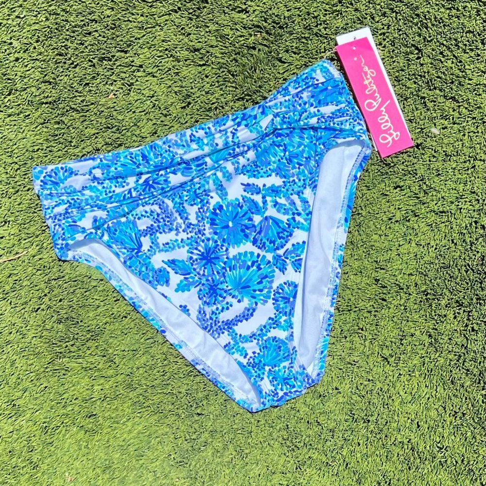 *NWT* Lilly Pulitzer Swim Bikini INDIVIDUAL-High Waisted Bottoms - Blue Abstract